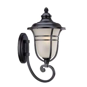 Montclair Collection 1-Light Matte Black Outdoor Wall Lantern Sconce Light