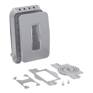 1-Gang Expandable Extra Duty Horizontal/Vertical Non-Metallic Weatherproof In-Use Cover (24-in-1 Configurations), Gray