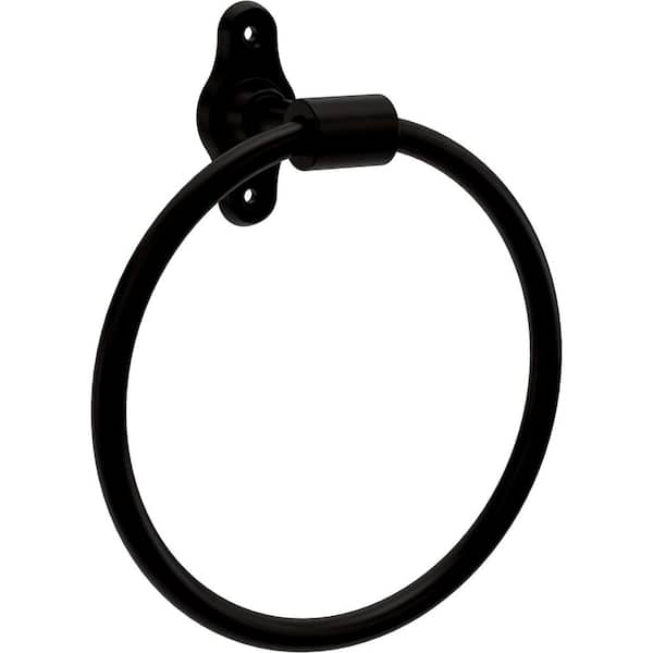 Calloway Wall Mounted Round Closed Towel Ring Bath Hardware Accessory in Matte Black
