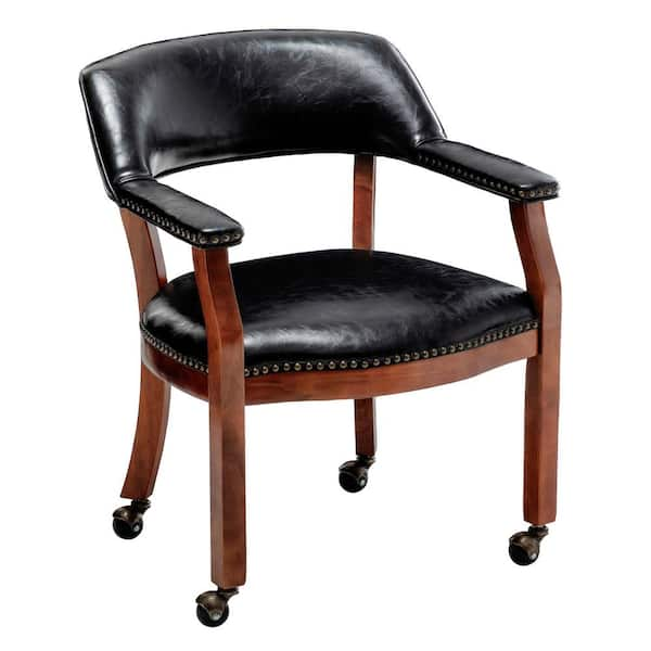 Convenience Concepts Take a Seat Dillon Black Faux Leather Armchair ...