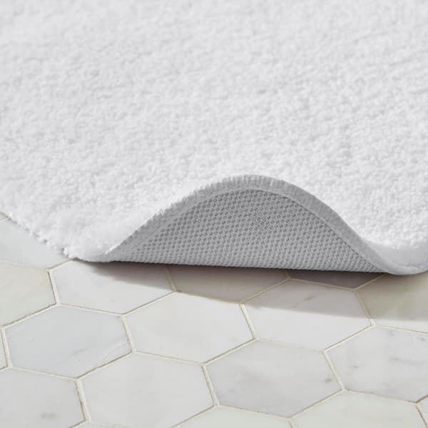 Ample Decor Cotton Bath Mats 2 Pack 24x17 inches 1350 GSM - for Bathroom  Floor, Shower - White 