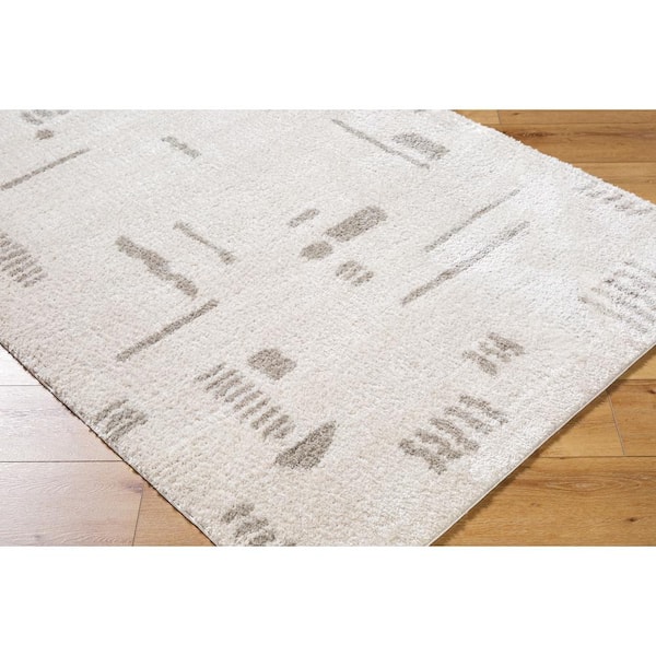 Fossay Shag Grey 3 ft. x 7 ft. Modern Indoor Area Rug