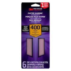 3M Pro Grade Precision 3 2/3 in. x 9 in. Fine 220-Grit Sheet Sandpaper (6-Sheets/Pack)
