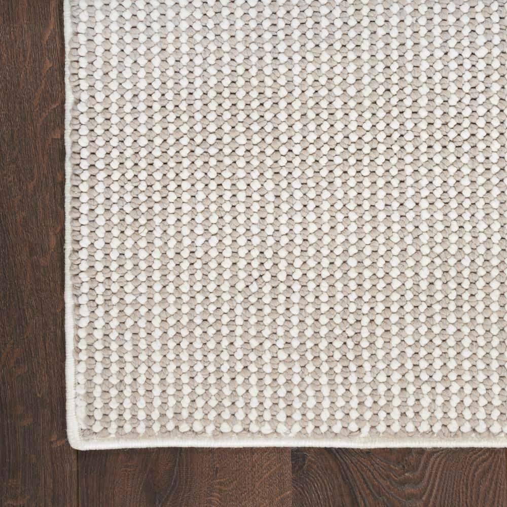 Ivory Mocha Rectangular Synthetic Easy Care Area Rug 5'3" x 7'