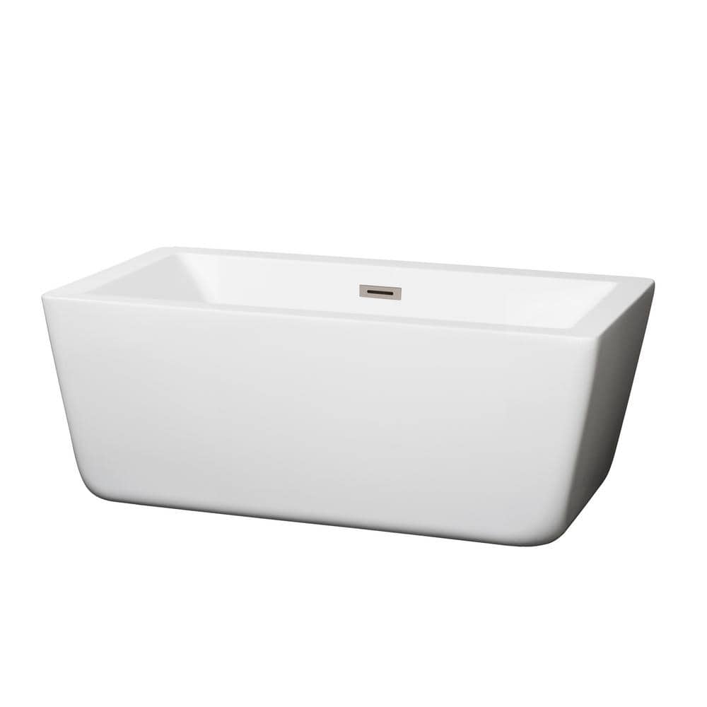Laura 59'' White Freestanding Acrylic Soaking Bathtub