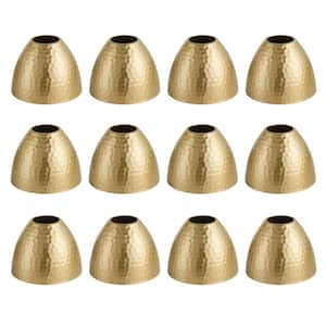 3.5 in. Gold Metal Light Bulb Shade for Outdoor String Lights (12-Pack)