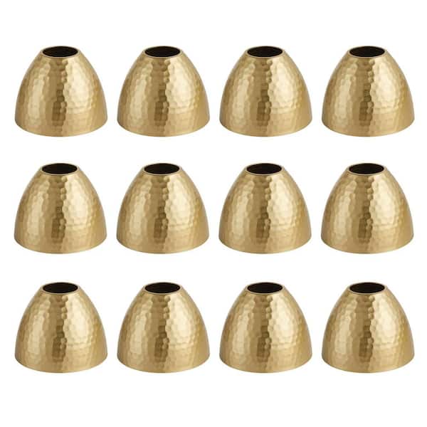 Hampton Bay 3.5 in. Gold Metal Light Bulb Shade for Outdoor String Lights (12-Pack)