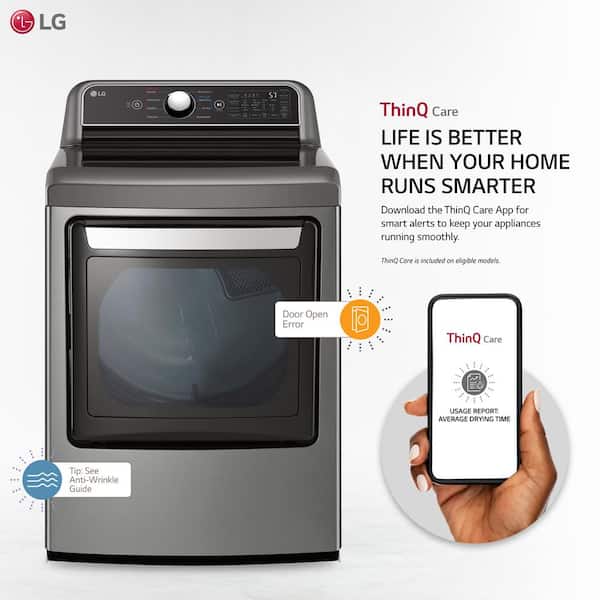 LG 7.3 Cu. Ft. Smart Gas Dryer with EasyLoad Door DLG7401WE