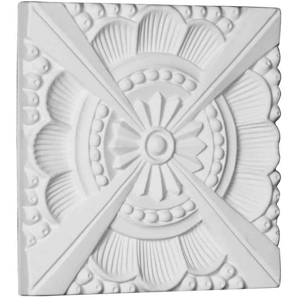 Palmetto White Polyurethane Beaded Rosette Applique