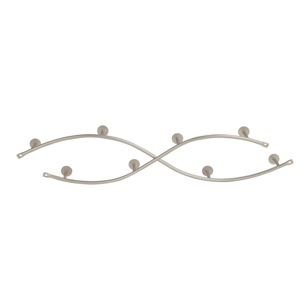 Satin Nickel 8-Hook Wall-Mount Coat Rack