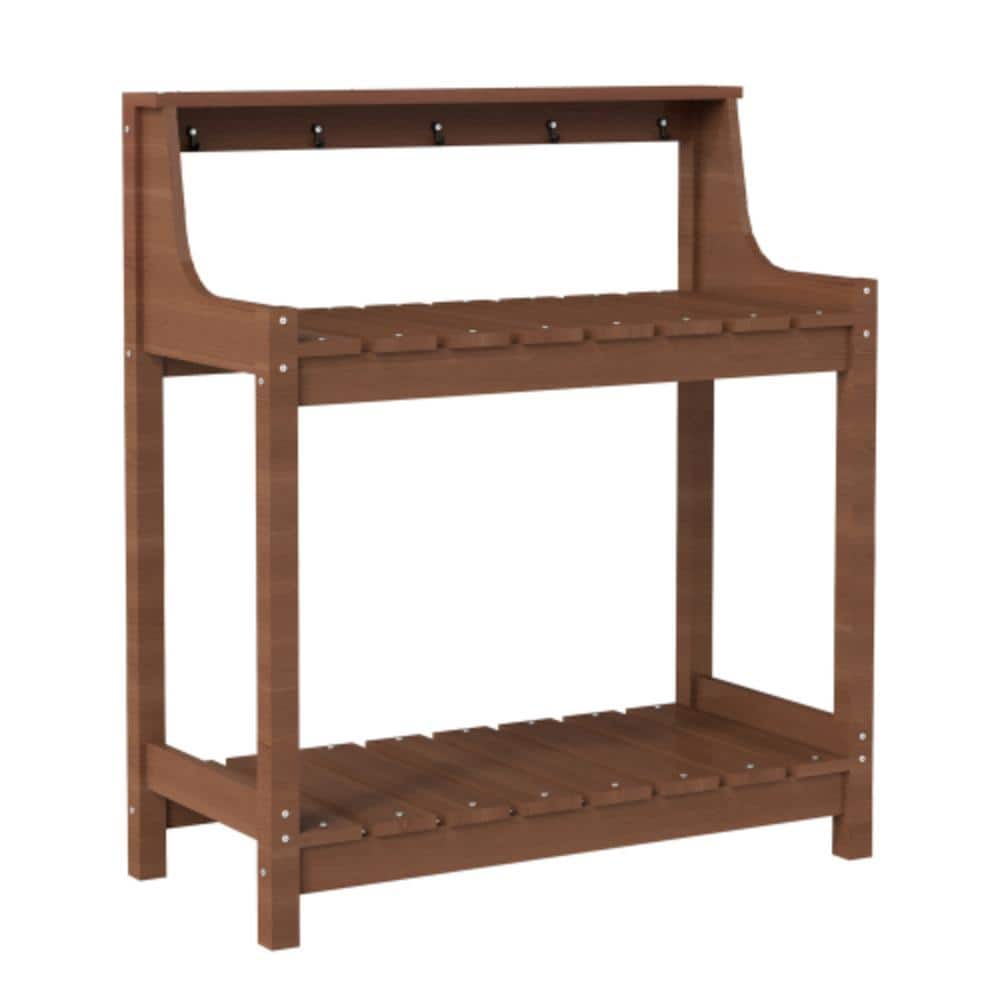Verdane 43.3 in. Brown Outdoor Garden Potting Bench with Storage Shelves price history on PriceWatchPro