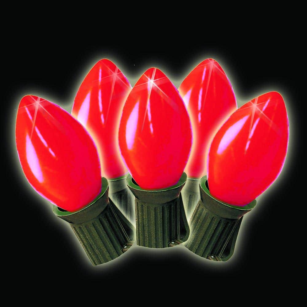 Brite Star 25Light Red Old Fashioned Lights (Set of 2) 3783100 The Home Depot