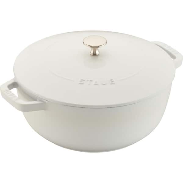 staub Cast Iron 3. 75-qt. Round Cast Iron Dutch Oven in White with Lid