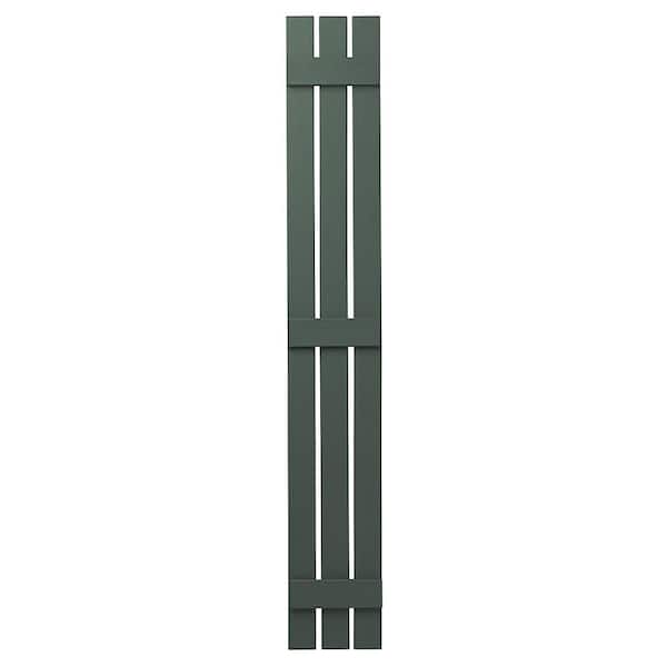 Ply Gem 12 in. x 71 in. Polypropylene 3-Board Open Board and Batten Shutters Pair in Green