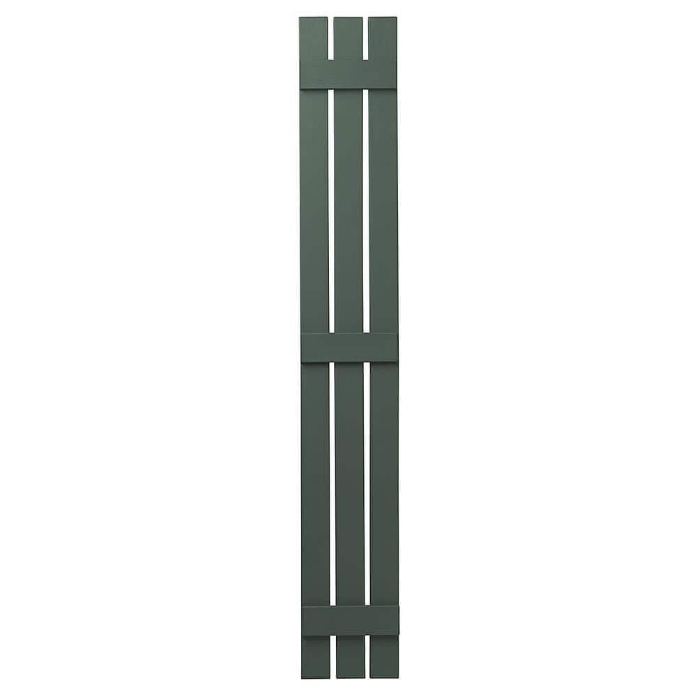 Ply Gem 12 in. x 75 in. Polypropylene 3Board Open Board and Batten Shutters Pair in Green