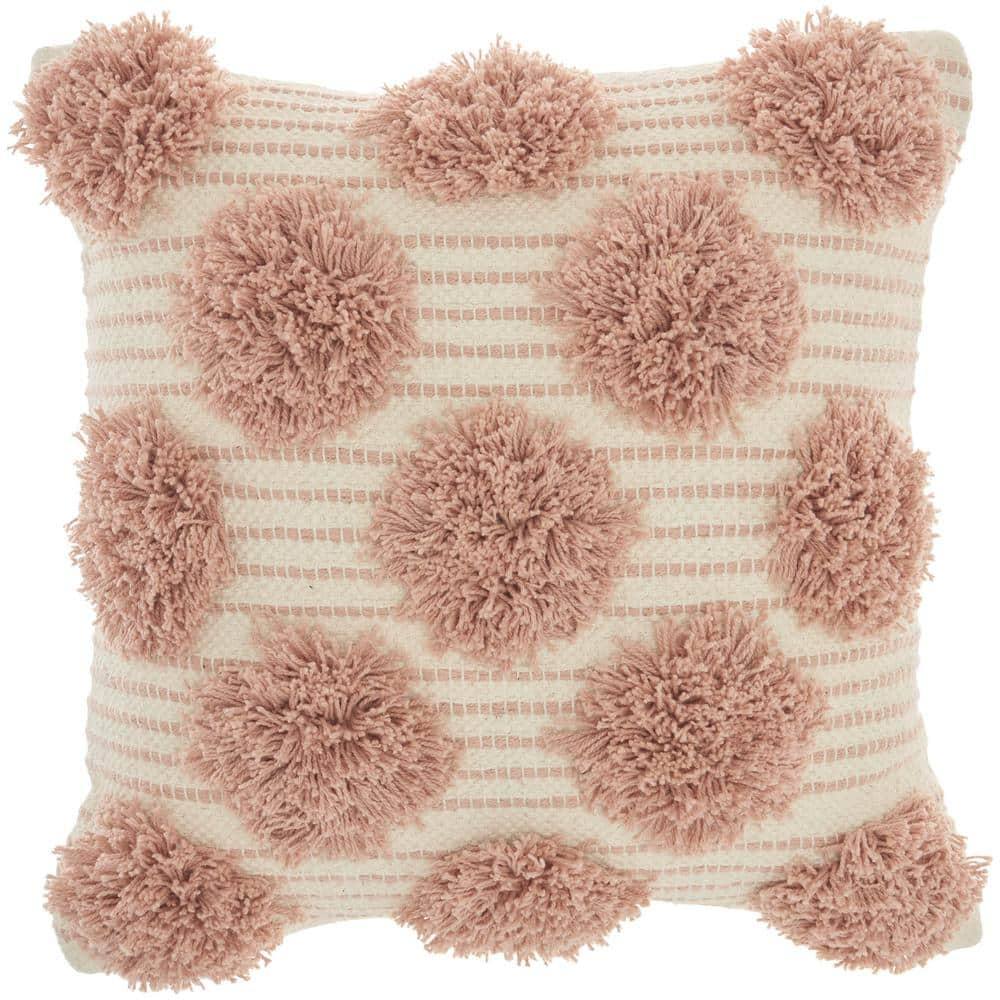 Mina Victory Lifestyles Blush Geometric 18 in. x 18 in. Throw Pillow