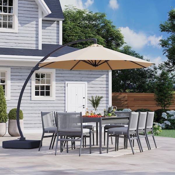 13 foot patio umbrella sunbrella Treasure Garden 13-ft Outdoor Patio Umbrella with Lux Lighting, Octago