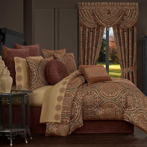 Harvena Polyester Brown California King 4Pc. Comforter Set