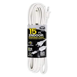15 ft. 16/2 SPT, Indoor Household Extension Cord, White