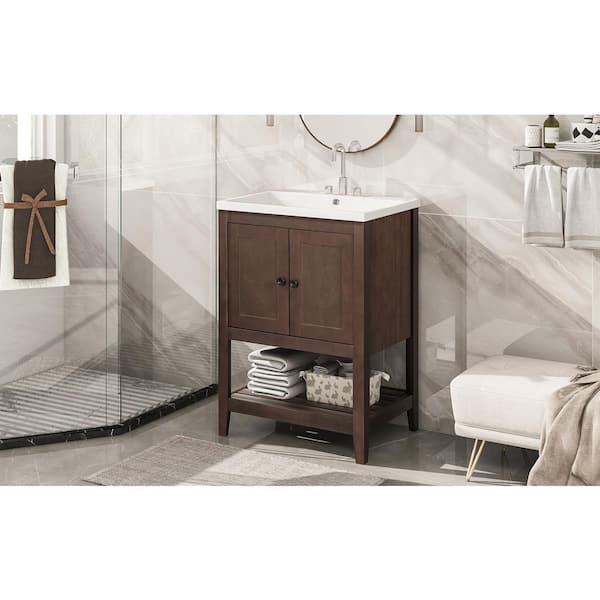 17.8 in. W x 23.7 in. D x 33.6 in. H Bathroom Vanity in White