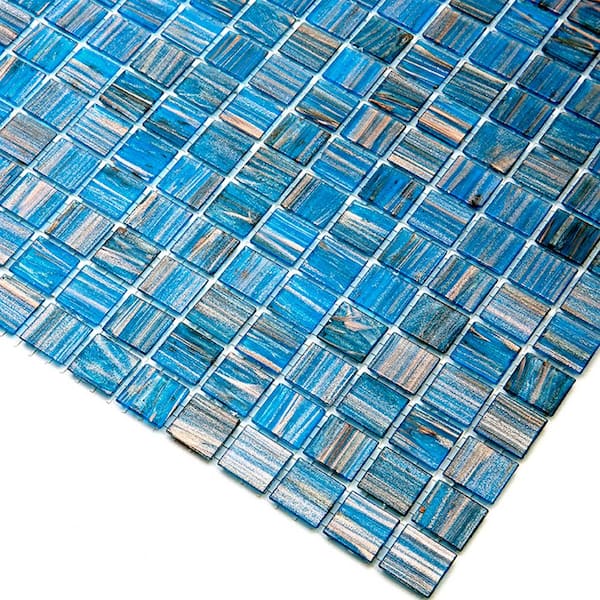 Celestial Glossy Blue and Gold 12 in. x 12 in. Glass Mosaic Wall and Floor Tile (20 sq. ft./case) (20-pack)