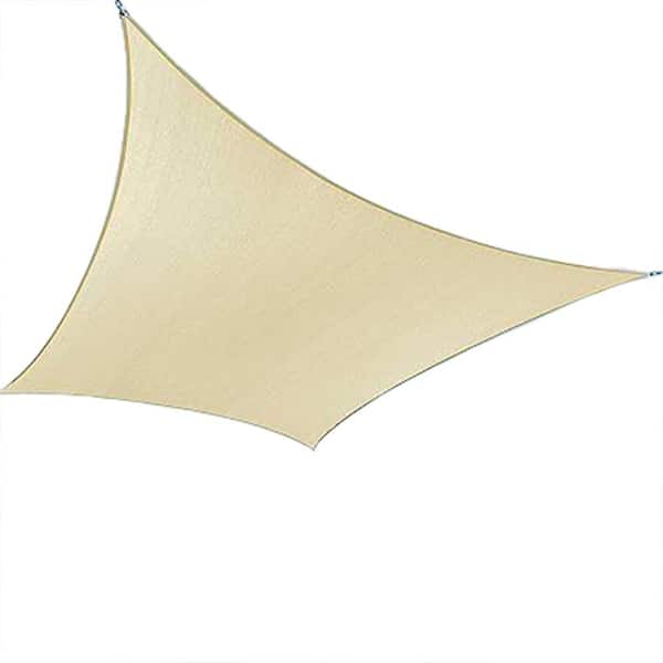 12 ft. x 20 ft. Beige Rectangle Sun Shade Sail Canopy Outdoor Patio Fabric Screen Awning with UPF50+ 95% UV Blockage
