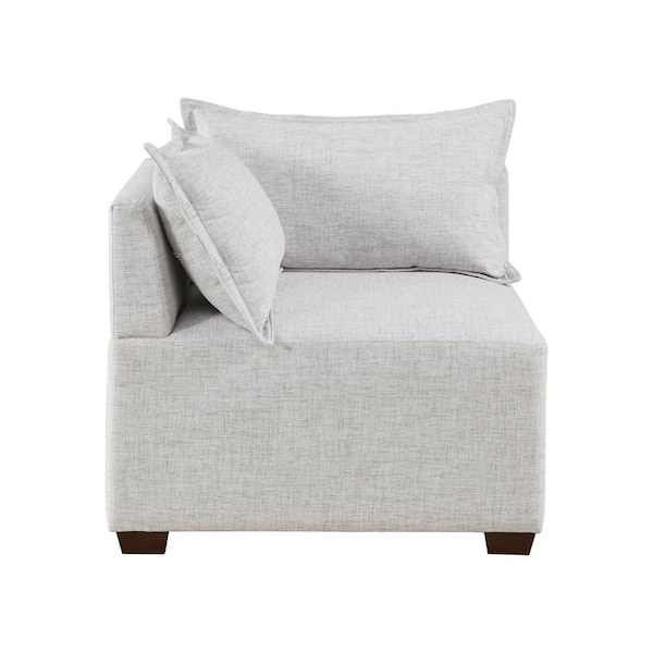 INK+IVY Molly 34 in. Fabric Sectional Sofa in. Silver Grey