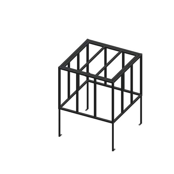 Safeguard A/C Standard Model 30 in. x 30 in. x Adjustable Height Black AC Security Cage with Hinged Top