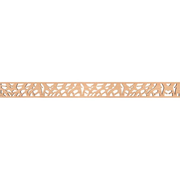 Ekena Millwork Manton Fretwork 0.375 in. D x 46.375 in. W x 4 in. L Hickory Wood Panel Moulding