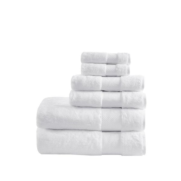 Unbranded 6-Piece White Cotton Bath Towel Set, 3-Sizes Available, OEKO-Tex Certified