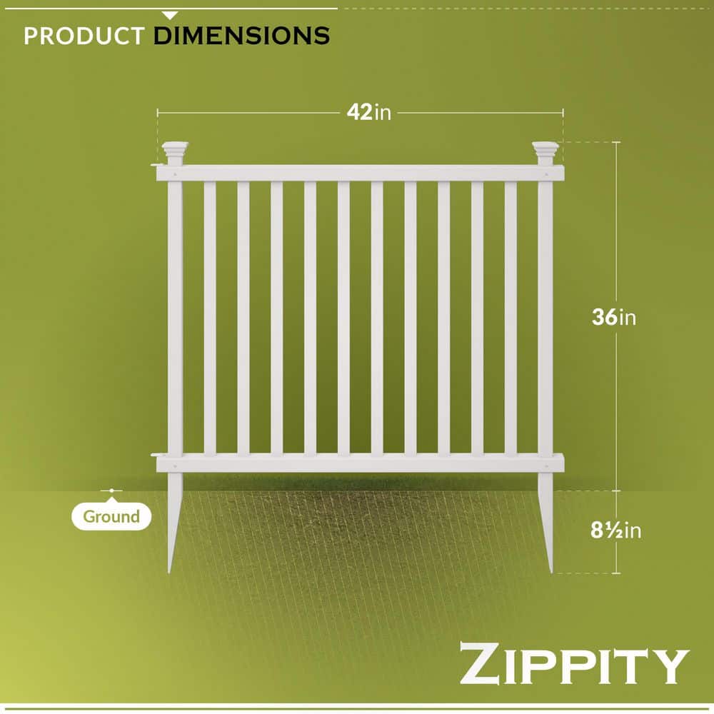 3ft H x 3.5ft W White Vinyl Picket Fence Panel Kit