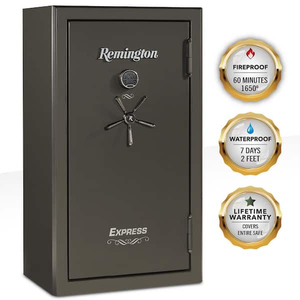 Remington Express 34-Gun Fireproof and Waterproof Gun Safe with Electronic Lock, Graphite Satin Metallic