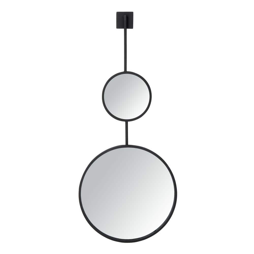 Contemporary 42" Oval Black Wood Accent Mirror