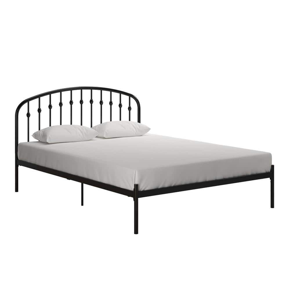 Narla Black Metal Queen Platform Bed Frame with Adjustable Height