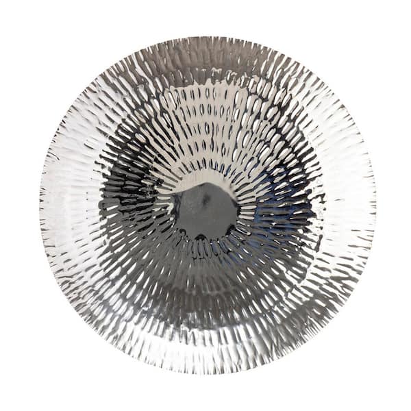 Benjara Silver Metal Decorative Wall Art Discs (Set of 3)