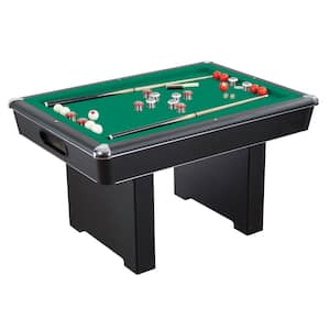 Renegade 54 in. Slate Bumper Pool Table for Family Game Rooms with Green Felt, 48 in. Cues, Balls, Brush and Chalk