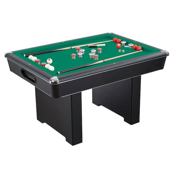 Hathaway Renegade 54 in. Slate Bumper Pool Table for Family Game Rooms with Green Felt, 48 in. Cues, Balls, Brush and Chalk