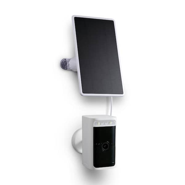 Wasserstein Solar Panel Compatible with Wyze Battery Cam Pro (Wyze Battery Cam Pro NOT Included) (White)