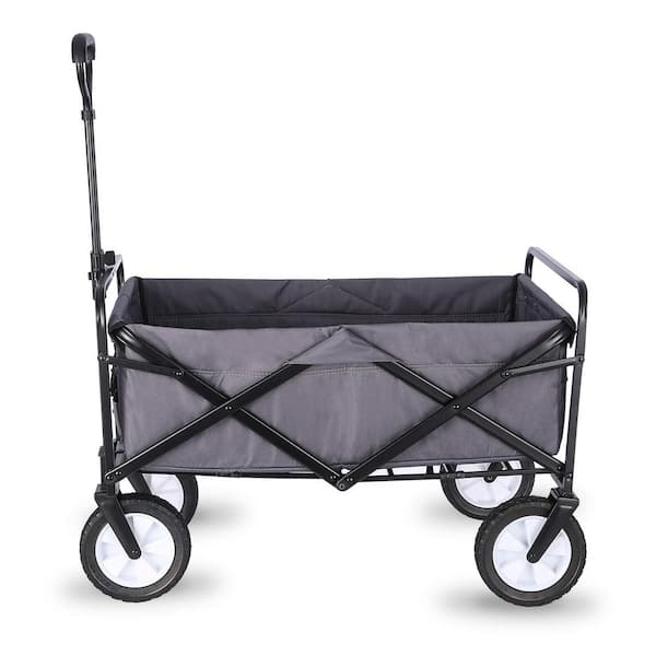 Agfabric 6.27 cu. ft. Folding Wagon Fabric Cart Heavy-Duty Collapsible Utility Wagon Outdoor Camping Garden Cart with Wheels Grey