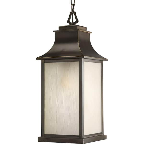 Progress Lighting Salute Collection 1-Light Outdoor Oil-Rubbed Bronze Hanging Lantern