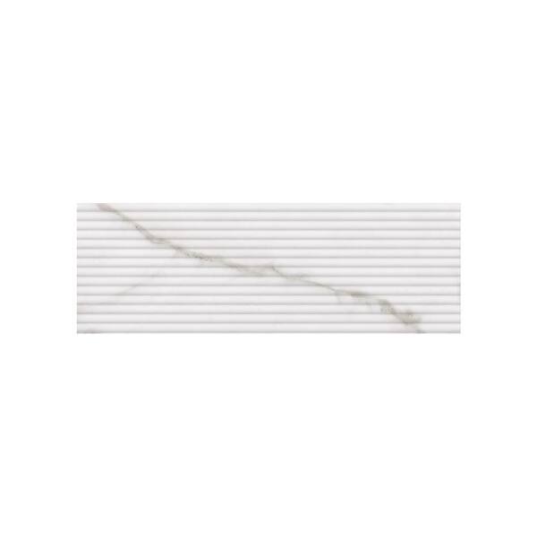 Jeffrey Court Fluted Turret Statuario White 12 in. x 36 in. Glossy