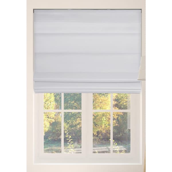 Arlo Blinds White Cordless Bottom Up Light Filtering with Backing Fabric Roman Shades 30.5 in. W x 60 in. L
