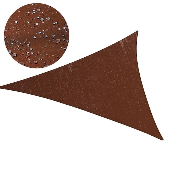 AMGO 12 ft. x 12 ft. x 12 ft. Triangle Waterproof Sun Shade Sail - Brown
