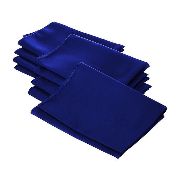 "18 in. x 18 in. Royal Blue Polyester Poplin Napkin (10-Pack)"