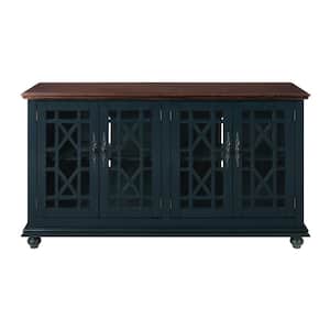Palisades TV Stand, Catalina Blue with Coffee Top