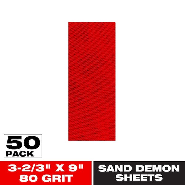 DIABLO 1/3 Sheet SandNET Faster Reusable 80 Grit Hand Sanding Sheets (50-Pack)
