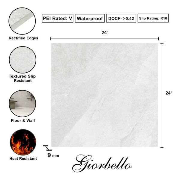 Giorbello Italian Hurricane Checker White 24 in. x 24 in. Matte