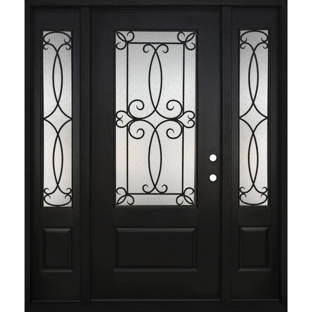 Steves & Sons Regency 68 In. X 80 In. 3/4Lite Georgian Deco Glass LHIS ...