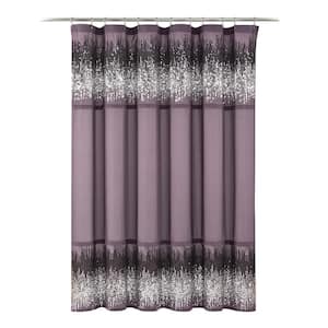 70 in. x 72 in. Shimmer Sequins Shower Curtain Purple/Black Single