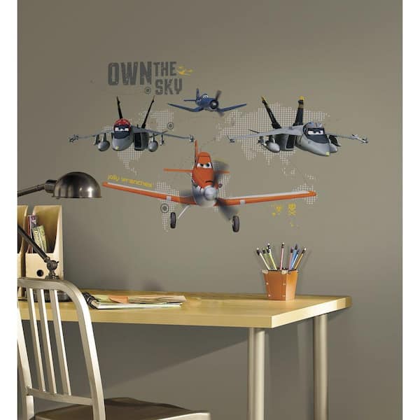 RoomMates 5 in. x 19 in. Planes Own The Sky Peel and Stick Giant Wall Decals